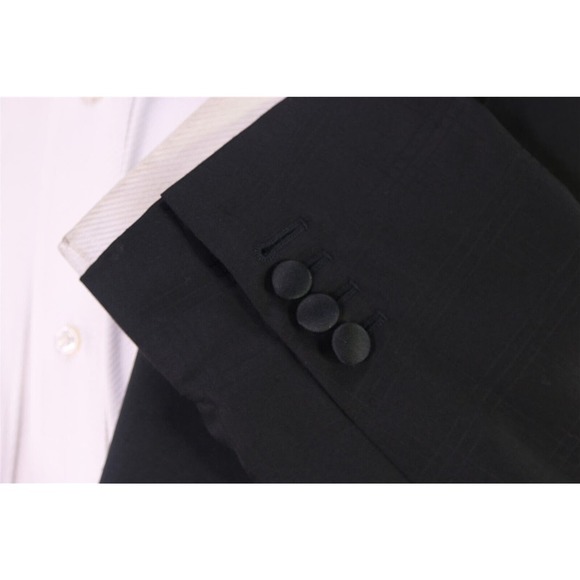 Stefano Ricci Recent Black Tone Check Super 180's Wool Peak Lapel 1B Tuxedo 42R - Picture 7 of 10